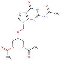 86357-14-4 N-[9-[[2-(Acetyloxy)-1-[(acetyloxy)methyl]ethoxy]methyl]-6,9-dihydro-6-oxo-1H-purin-2-yl]acetamide chemical structure