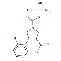 959575-40-7 Trans-4-(2-bromophenyl)-1-Boc-pyrrolidine-3-carboxylic acid chemical structure