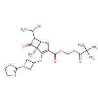 161715-24-8 (1R,5S,6S)-6-[1(R)-Hydroxyethyl]-1-methyl-2-[1-(2-thiazolin-2-yl)azetidin-3-ylsulfanyl]-1-carba-2-penem-3-carboxylic acid pivaloyloxymethyl ester chemical structure