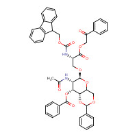 171973-67-4 (S)-O-[2-(Acetylamino)-3-O-benzoyl-2-deoxy-4,6-O-benzylidene-a-D-galactopyranosyl]-N-9-Fmoc-L-serine Phenacyl Ester chemical structure