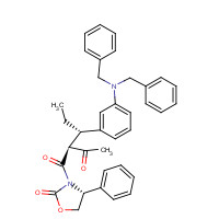 188559-10-6 (4R)-3-[(2S,3S)-2-Acetyl-3-[3-[bis(phenylmethyl)amino]phenyl]-1-oxopentyl]-4-phenyl-2-oxazolidinone chemical structure
