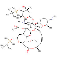 96405-33-3 2'-O-Acetyl-4''-O-tert-butyldimethylsilyl-4'''-de-N-methylspiramycin I 3,18-(O-tert-Butyldimethylsilyl)acetal chemical structure