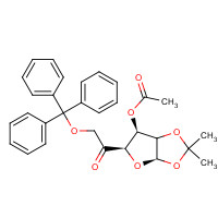 109680-98-0 3-Acetyl-1,2-O-isopropylidene-6-O-trityl-b-L-arabino-hexofuranos-5-ulose chemical structure