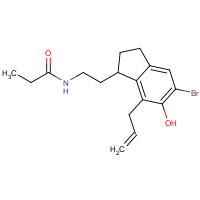 196597-86-1 (S)-N-[2-[7-Allyl-5-bromo-2,3-dihydro-6-hydroxy-1H-inden-1-yl]ethyl]propanamide chemical structure