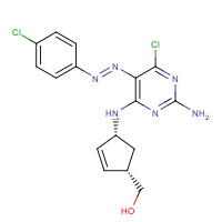 122624-75-3 (1R,4S)-rel-4-[[2-Amino-6-chloro-5-[(4-chlorophenyl)azo]-4-pyrimidinyl]amino]-2-cyclopentene-1-methanol chemical structure
