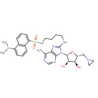 256953-68-1 8-Amino[1”-(N”-dansyl)-4”-aminobutyl]-5'-(1-aziridinyl)-5'-deoxy Adenosine chemical structure