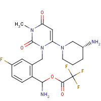 928201-45-0 2-[[6-[(3R)-3-Amino-1-piperidinyl]-3,4-dihydro-3-methyl-2,4-dioxo-1(2H)-pyrimidinyl]methyl]-4-fluorobenzonitrile Trifluoroacetate chemical structure