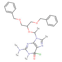 1184968-31-7 9-[[2-Benzyloxy-1-(benzyloxymethyl)-ethoxy]-methyl]-6-chloroguanine-d5 chemical structure