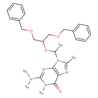 1185100-63-3 9-[[2-Benzyloxy-1-(benzyloxymethyl)-ethoxy]methyl]guanine-d5 chemical structure