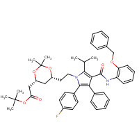 265989-39-7 (6-{2-[3-(2-Benzyloxy-phenylcarbamoyl)-5-(4-fluoro-phenyl)-2-isopropyl-4-phenyl-pyrrol-1-yl]-ethyl}-2,2-dimethyl-[1,3]-dioxane-4-yl)-acetic Acid,tert-Butyl Ester chemical structure