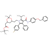 163217-68-3 (6-{2-[3-(4-Benzyloxy-phenylcarbamoyl)-5-(4-fluoro-phenyl)-2-isopropyl-4-phenyl-pyrrol-1-yl]-ethyl}-2,2-dimethyl-[1,3]-dioxane-4-yl)-acetic Acid,tert-Butyl Ester chemical structure