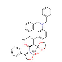 188559-29-7 [4R-[3(2S*,3S*),4R*]]-3-[3-[3-[Bis(phenylmethyl)amino]phenyl]-2-(2-methyl-1,3-dioxolan-2-yl)-1-oxopentyl]-4-phenyl-2-oxazolidinone chemical structure