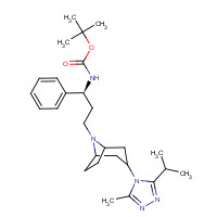 376348-70-8 N-Boc-(1S)-3-[3-(3-isopropyl-5-methyl-4H-1,2,4-triazol-4-yl)-exo-8-azabicyclo[3.2.1]oct-8-yl]-1-phenyl-1-propanamine chemical structure