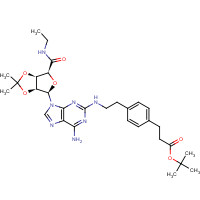 120225-76-5 2-[[4-[2-(tert-Butoxycarbonyl)ethyl]phenylethyl]amino]2',3'-O-isopropylideneadenosine-5'-N-ethylcarboxamide chemical structure