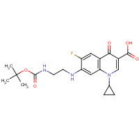 105589-00-2 N-(tert-Butoxycarbonyl) Desethylene Ciprofloxacin chemical structure