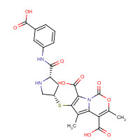 866186-68-7 (3S,4S,4aS,5R)-6-[[(3S,5S)-5-[[(3-Carboxyphenyl)amino]carbonyl]-3-pyrrolidinyl]thio]-3,4,4a,5-tetrahydro-3,5-dimethyl-1-oxo-1H-pyrrolo[1,2-c][1,3]oxazine-4,7-dicarboxylic Acid chemical structure