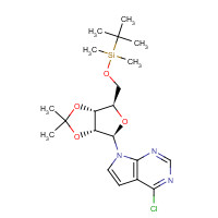 115479-39-5 6-Chloro-7-deaza-9-(5'-O-tert-butyldimethylsilyl-2',3'-O-isopropylidine-b-D-ribofuranosyl)purine chemical structure