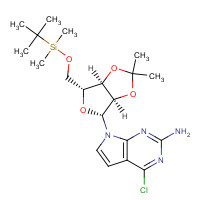 115479-40-8 4-Chloro-7-[5-O-[(1,1-dimethylethyl)dimethylsilyl]-2,3-O-(1-methylethylidene)-b-D-ribofuranosyl]-7H-pyrrolo[2,3-d]pyrimidin-2-amine chemical structure