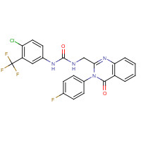 330796-24-2 N-[4-Chloro-3-(trifluoromethyl)phenyl]-N'-[[3-(4-fluorophenyl)-3,4-dihydro-4-oxo-2-quinazolinyl]methyl]urea chemical structure