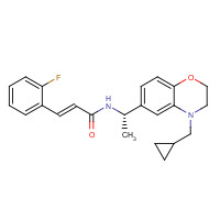 697287-41-5 (S)-N-[1-(4-Cyclopropylmethyl-3,4-dihydro-2H-benzo[1,4]oxazin-6-yl)-ethyl]-3-(2-fluoro-phenyl)acrylamide chemical structure