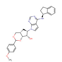 905580-87-2 (4aS,6R,7S,7aR)-6-[4-[[(1S)-2,3-Dihydro-1H-inden-1-yl]amino]-7H-pyrrolo[2,3-d]pyrimidin-7-yl]hexahydro-2-(4-methoxyphenyl)-cyclopenta-1,3-dioxin-7-ol chemical structure