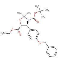 382596-27-2 (4S,5R)-2,2-Dimethyl-4-[4-(phenylmethoxy)phenyl]-N-Dimethylethoxycarbonyl-3,5-oxazolidinecarboxylic Acid Ethyl Ester chemical structure