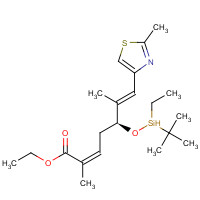 218614-04-1 Ethyl (2Z,5S,6E)-5-{[tert-Butyl(dimethyl)silyl]oxy}-2,6-dimethyl-7-(2-methyl-1,3-thiazol-4-yl)hepta-2,6-dienoate chemical structure