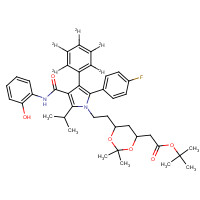 265989-42-2 (6-{2-[2-(4-Fluoro-phenyl)-4-(2-hydroxy-phenylcarbamoyl)-5-isopropyl-3-phenyl-d5-pyrrol-1-yl]-ethyl}-2,2-dimethyl-[1,3]-dioxane-4-yl)-acetic Acid, tert-Butyl Ester chemical structure