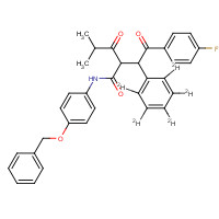 1020719-44-1 2-[2-(4-Fluorophenyl)-2-oxo-1-phenyl-d5-ethyl]-4-methyl-3-oxo-pentanoic Acid, (4-Benzyloxy-phenyl)-amide chemical structure