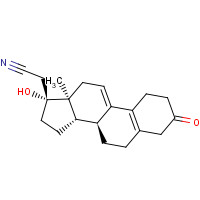 106111-42-6 (17a)-17-Hydroxy-3-oxo-19-norpregna-5(10),9(11)-diene-21-nitrile chemical structure