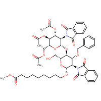 106445-30-1 8-Methoxycarbonyloctyl-2-deoxy-2-phthalimido-3-O-benzyl-4-O-(3',4',6'-tri-O-acetyl-2'-deoxy-2'-phthalimido-b-D-glucopyranosyl)-b-D-glucopyranoside chemical structure