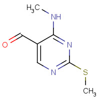 185040-32-8 4-(Methylamino)-2-(methylthio)pyrimidine-5-carboxaldehyde chemical structure