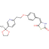 184766-62-9 5-[4-[2-[5-(2-Methyl-1,3-dioxolan-2-yl)-2-pyridyl]ethoxy]benzylidene]-2,4-thiazolidinedione chemical structure