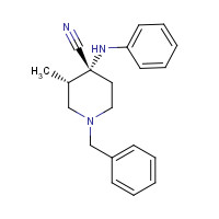 147292-25-9 trans-3-Methyl-4-(phenylamino)-1-(phenylmethyl)-4-piperidinecarbonitrile chemical structure