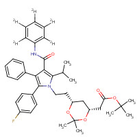 265989-34-2 (6-{2-[3-(4-Phenylcarbamoyl)-5-(4-fluoro-phenyl)-2-isopropyl-4-phenyl-d5-pyrrol-1-yl]-ethyl}-2,2-dimethyl-[1,3]-dioxane-4-yl)-acetic Acid, tert-Butyl Ester chemical structure