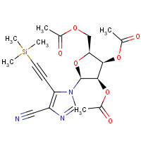 126004-21-5 5-(2-(Trimethylsilyl)-1-ethyn-1-yl)-1-(2',3',5'-tri-O-acetyl-b-D-ribofuranosyl)imidazo-4-carbonitrile chemical structure
