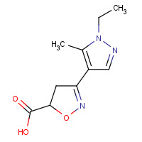 957258-38-7 3-(1-Ethyl-5-methyl-1H-pyrazol-4-yl)-4,5-dihydro-isoxazole-5-carboxylic acid chemical structure