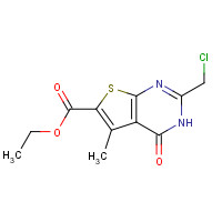 89567-06-6 Ethyl 2-(chloromethyl)-5-methyl-4-oxo-3,4-dihydrothieno[2,3-d]pyrimidine-6-carboxylate chemical structure