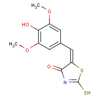 99988-74-6 (5E)-5-(4-Hydroxy-3,5-dimethoxybenzylidene)-2-mercapto-1,3-thiazol-4(5H)-one chemical structure