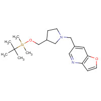 1188994-30-0 6-((3-((tert-Butyldimethylsilyloxy)methyl)-pyrrolidin-1-yl)methyl)furo[3,2-b]pyridine chemical structure