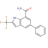 1211597-10-2 5-Phenyl-2-(trifluoromethyl)-1H-indole-7-carboxamide chemical structure