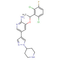 877400-66-3 3-(1-(2,6-Dichloro-3-fluorophenyl)ethoxy)-5-(1-(piperidin-4-yl)-1H-pyrazol-4-yl)pyridin-2-amine chemical structure