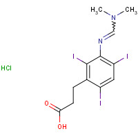 5587-89-3 3-(3-{[(Dimethylamino)methylene]amino}-2,4,6-triiodophenyl)propanoic acid hydrochloride chemical structure