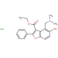 95696-19-8 Ethyl 4-[(dimethylamino)methyl]-5-hydroxy-2-phenyl-1-benzofuran-3-carboxylate hydrochloride chemical structure