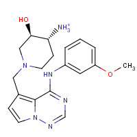 859853-30-8 (3R,4R)-4-Amino-1-[[4-[(3-methoxyphenyl)amino]pyrrolo-[2,1-f][1,2,4]triazin-5-yl]methyl]piperidin-3-ol chemical structure
