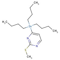 123061-49-4 2-(Methylthio)-4-(tributylstannyl)pyrimidine chemical structure