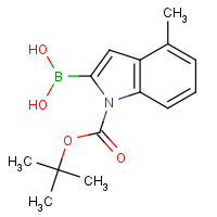 352359-21-8 N-(tert-Butoxycarbonyl)-4-methylindole-2-boronic acid chemical structure