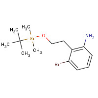 1227958-06-6 Benzenamine, 3-bromo-2-[2-[[(1,1-dimethylethyl)-dimethylsilyl]oxy]ethyl]- chemical structure
