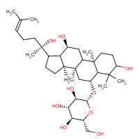 80952-71-2 (5ξ,6b,9ξ,12a,13ξ,14b,17ξ,20R)-3,12,20-Trihydroxydammar-24-en-6-yl b-D-glucopyranoside chemical structure