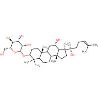 112246-15-8 (8ξ,9ξ,12a,13ξ,14b,17b)-12-Hydroxy-17-[(2R)-2-hydroxy-6-methyl-5-hepten-2-yl]-4,4,10,14,17-pentamethylgonan-3-yl b-D-glucopyranoside chemical structure
